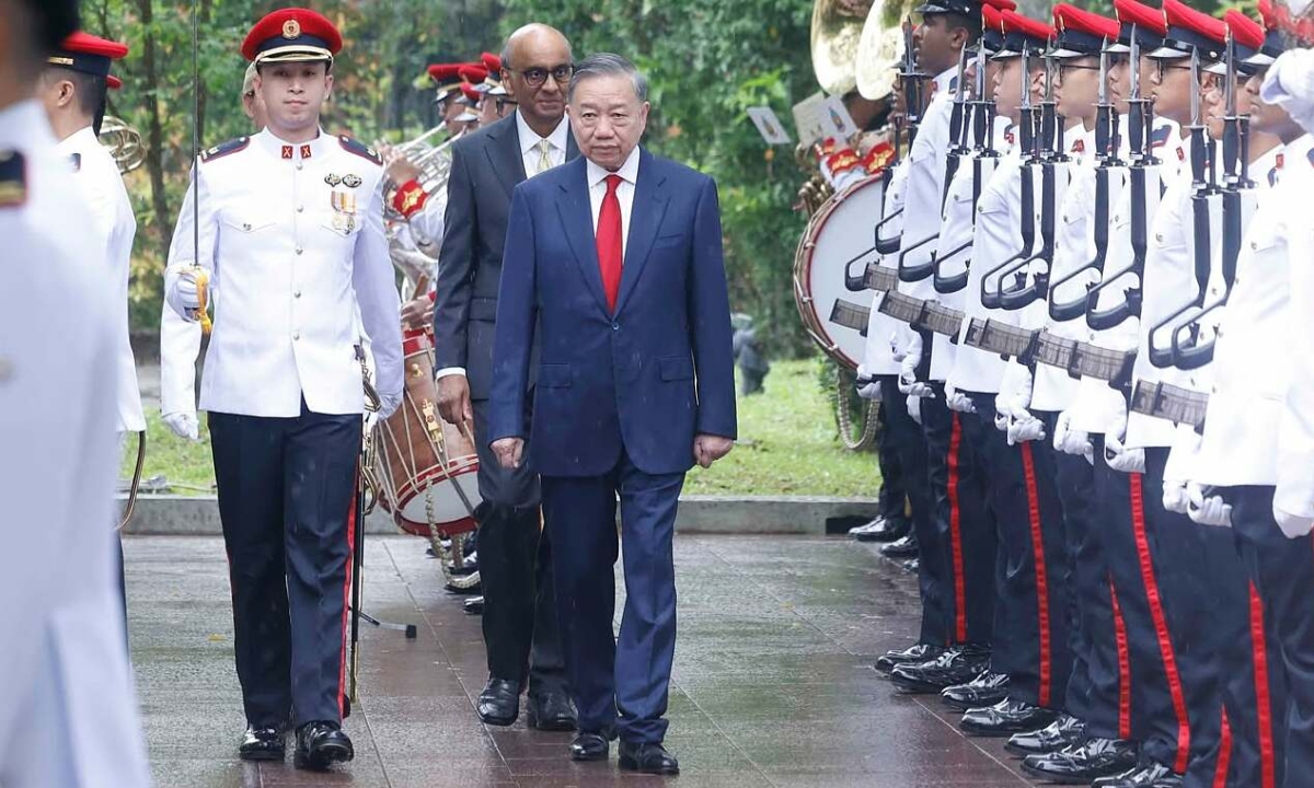 Tổng thống Singapore chủ trì lễ đón Tổng Bí thư, Chủ tịch nước Tô Lâm