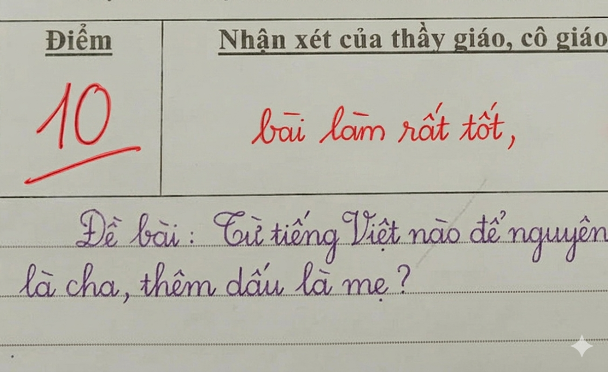 Từ tiếng Việt nào để nguyên là cha, thêm dấu là mẹ?